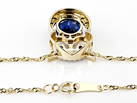 Pre-Owned Blue Kyanite 10k Yellow Gold Pendant With Chain 1.56ctw