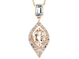 Pre-Owned Peach Morganite 14k Rose Gold Pendant With Chain 2.47ctw