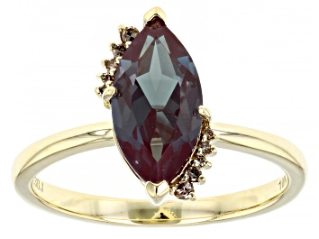 Picture of Pre-Owned Blue Lab Created Alexandrite 10k Yellow Gold Ring 1.74ctw