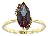 Pre-Owned Blue Lab Created Alexandrite 10k Yellow Gold Ring 1.74ctw