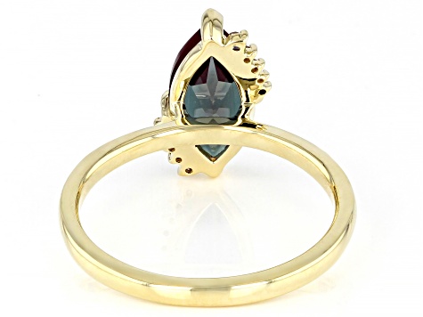 Pre-Owned Blue Lab Created Alexandrite 10k Yellow Gold Ring 1.74ctw