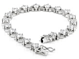 Pre-Owned White Cubic Zirconia Rhodium Over Sterling Silver Tennis Bracelet 20.80ctw