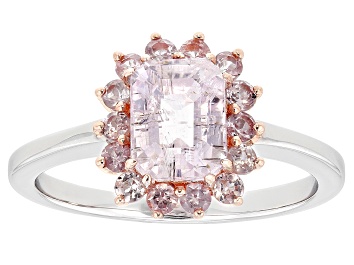 Picture of Pre-Owned Pink Kunzite With Color Shift Garnet Rhodium Over Sterling Silver Ring 2.35ctw