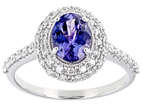 Pre-Owned Blue Tanzanite Rhodium Over 14k White Gold Ring 1.39ctw