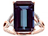 Pre-Owned Color Change Lab Created Alexandrite 14k Rose Gold Ring 8.16ctw