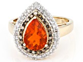 Pre-Owned Orange Mexican Fire Opal 14k Yellow Gold Ring 1.68ctw