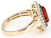 Pre-Owned Orange Mexican Fire Opal 14k Yellow Gold Ring 1.68ctw