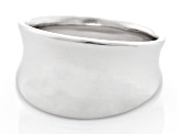 Pre-Owned Rhodium Over Sterling Silver Graduated Concave Band Ring