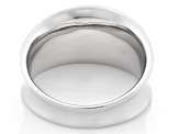 Pre-Owned Rhodium Over Sterling Silver Graduated Concave Band Ring