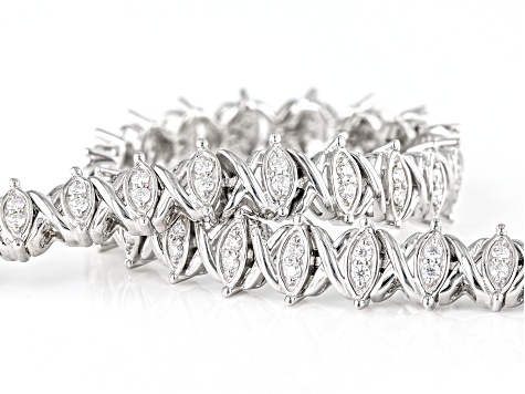 Pre-Owned Moissanite Platineve Tennis Bracelet 1.40ctw DEW