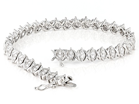 Pre-Owned Moissanite Platineve Tennis Bracelet 1.40ctw DEW