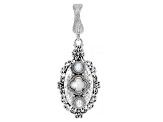 Pre-Owned White Mother-of-Pearl & Cultured Freshwater Pearl Silver Enhancer Pendant