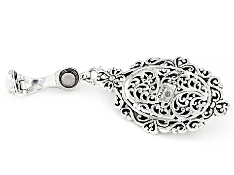Pre-Owned White Mother-of-Pearl & Cultured Freshwater Pearl Silver Enhancer Pendant
