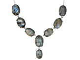 Pre-Owned Gray Labradorite Sterling Silver Necklace
