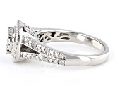 Pre-Owned White Diamond Rhodium Over Sterling Silver Cluster Ring 0.25ctw