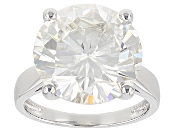 Picture of Pre-Owned Moissanite Platineve Solitaire Ring 10.34ct D.E.W