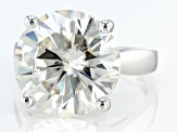 Pre-Owned Moissanite Platineve Solitaire Ring 10.34ct D.E.W