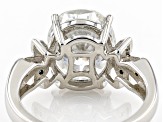 Pre-Owned Moissanite and blue diamond platineve center design ring 5.80ct DEW.