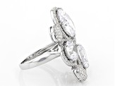 Pre-Owned White Cubic Zirconia Rhodium Over Sterling Silver Ring 19.14ctw