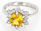 Pre-Owned Yellow Lab Created Sapphire Rhodium Over Sterling Silver Ring 2.50ctw