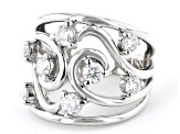 Pre-Owned Moissanite Platineve Scatter Design Ring 1.04ctw DEW.