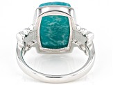 Pre-Owned Green Amazonite Rhodium Over Sterling Silver Ring