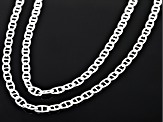 Pre-Owned Sterling Silver Set Of 2 18 And 20 Inch Mariner Chains