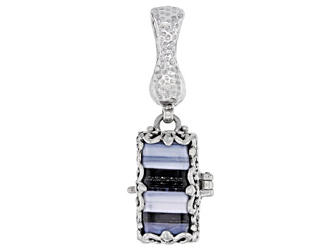 Pre-Owned Blue Opal Silver Locket Enhancer Locket