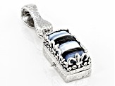Pre-Owned Blue Opal Silver Locket Enhancer Locket