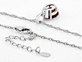 Pre-Owned Red Labradorite Rhodium Over Silver Pendant With Chain 1.92ctw