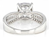 Pre-Owned White Cubic Zirconia Rhodium Over Sterling Silver Ring 4.74ctw