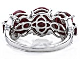 Pre-Owned Pink Thulite Rhodium Over Sterling Silver Band Ring 0.32ctw