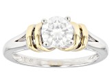 Pre-Owned Moissanite platineve two tone ring 1.00ct DEW