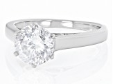 Pre-Owned Moissanite Inferno cut Platineve Solitaire ring 2.17ct DEW.