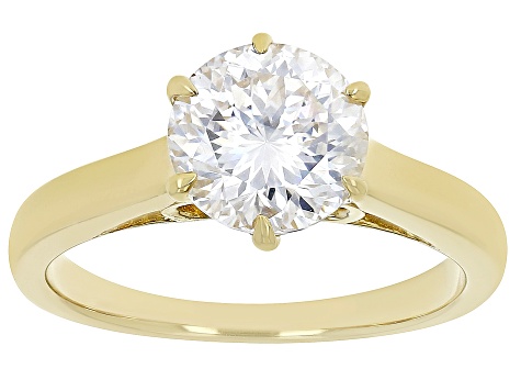 Pre-Owned Moissanite Inferno cut 14k yellow gold over sterling silver ...