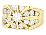 Pre-Owned Moissanite 14k Yellow Gold Over Silver Mens Ring 2.44ctw DEW.