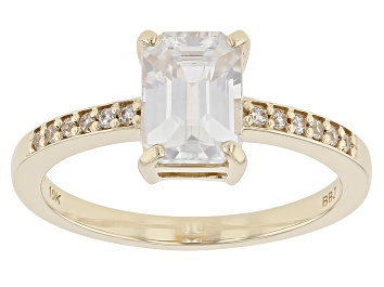 Picture of Pre-Owned White Zircon 10k Yellow Gold Ring 2.00ctw