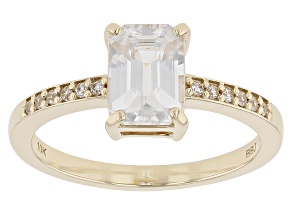 Pre-Owned White Zircon 10k Yellow Gold Ring 2.00ctw