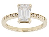Pre-Owned White Zircon 10k Yellow Gold Ring 2.00ctw