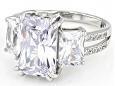 Pre-Owned White Cubic Zirconia Rhodium Over Sterling Silver Ring 8.85ctw