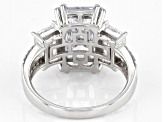 Pre-Owned White Cubic Zirconia Rhodium Over Sterling Silver Ring 8.85ctw