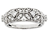 Pre-Owned Moissanite platineve leaf ring .72ctw DEW