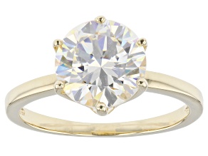 Pre-Owned Strontium Titanate 10k yellow gold solitaire ring 3.50ct