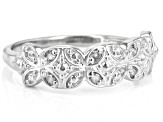 Pre-Owned White Diamond Accent Rhodium Over Sterling Silver Band Ring