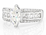 Pre-Owned Fabulite Strontium Titanate and white zircon rhodium over sterling silver ring 2.45ctw