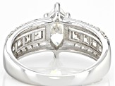 Pre-Owned Fabulite Strontium Titanate and white zircon rhodium over sterling silver ring 2.45ctw
