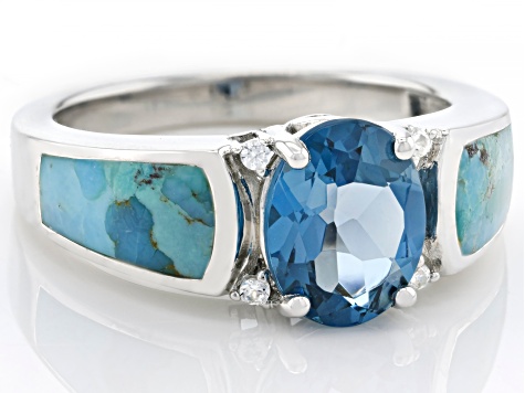 Pre-Owned London Blue Topaz Rhodium Over Silver Ring 2.70ctw