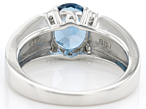 Pre-Owned London Blue Topaz Rhodium Over Silver Ring 2.70ctw