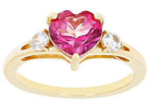 Pre-Owned Pink Topaz 18k Yellow Gold Over Sterling Silver Ring 2.07ctw
