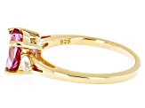 Pre-Owned Pink Topaz 18k Yellow Gold Over Sterling Silver Ring 2.07ctw